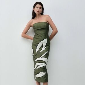 AJE Jasmine Strapless Midi Dress